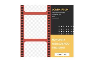 Set of Social media post template with flat film roll design for photo space. World day of Audio visual heritage template design. good template for web banner design vector