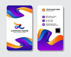 Vertical Business Card Template Design with Gradient Color on element ana logo. the illustration consist of letter z logo, text, and icon. vector