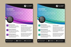 Creative brochure templates with colorful gradient combined with black colors on element. infographic design and editable text. Space for photo on white background. vector