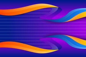 Fresh Orange Yellow Blue Background Banner wave curve gradient colors element Abstract modern vector