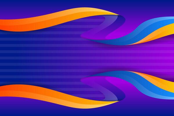 Fresh Orange Yellow Blue Background Banner wave curve gradient colors element Abstract modern