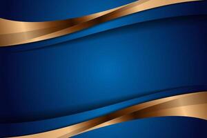 Luxury blue and golden background design template in horizontal layout. shadow effect on illustration vector