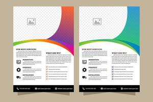 Creative Modern Gradient Color Corporte Business Flyer Brochure Design Template in vertical layout. space for photo on white background of poster. vector