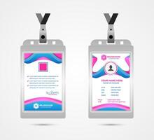 collection of abstract blue, pink, and white colors gradient on wave element id card design template with vertical layout vector