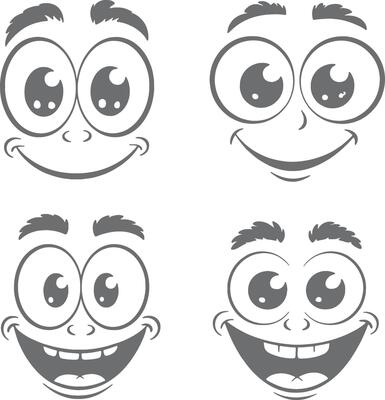a cartoon faces showing different emotions