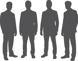 silhouettes of men in suits standing in a row vector