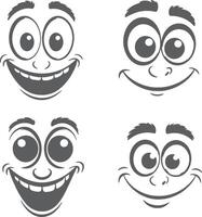 a cartoon faces with different expressions vector