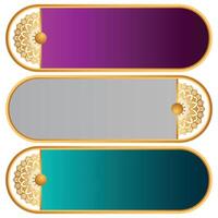 Text Box With Luxury Golden Arabic Islamic Banner Pattern Title Frame Text Box vector