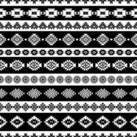 Tribal striped seamless pattern. Aztec geometric black white background. Can be used in textile design, web design for making wrapping, backpack, etc. vector