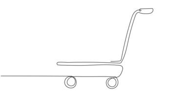. Continuous Line Drawing Animation of Shopping Cart - Single Stroke E-Commerce Symbol for Retail Business on White Background. World Consumer Rights Day. Animated one line drawing. video