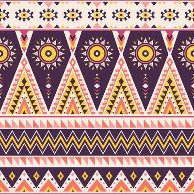 Tribal striped seamless pattern. Aztec geometric background. Can be used in textile design, web design for making of clothes, accessories, decorative paper, wrapping, envelopes, backpacks, etc