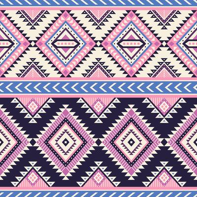 Tribal striped seamless pattern. Aztec geometric background. Can be used in textile design, web design for making wrapping, envelopes