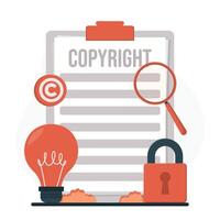 intellectual property concept Copyright concept. illustration in flat design style on white background. vector