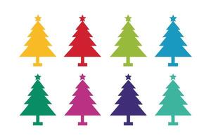 Christmas tree icons with simple design vector
