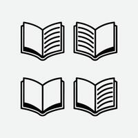 Four open book icons in a simple, clean design.. vector