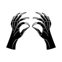 Intriguing, menacing claws on black hands. vector