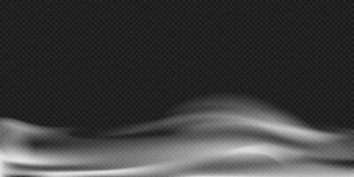 Horizontal Vapor Stream Effect with Soft Light Texture.Horizontal white smoke wave overlay illustration vector