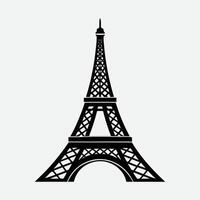 Simple Black Silhouette of the Eiffel Tower. vector