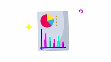 Animated Made in uk colorful pie chart and bar graph for data visualization flat style. video