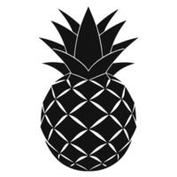Stylized Black and White Pineapple Illustration with Geometric Patterns and Leafy Crown vector