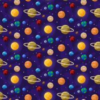Fantastic galaxy with endless space design, paper printing, textile fabric, repeating wrapper, astronomical space background template vector