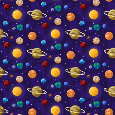 Fantastic galaxy with endless space design, paper printing, textile fabric, repeating wrapper, astronomical space background template