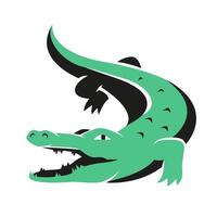 The crocodile symbol for the logo design. Minimalistic illustration of a reptile vector