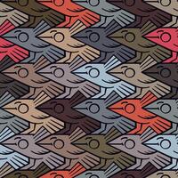 Escher style tessellation pattern with cute birds vector