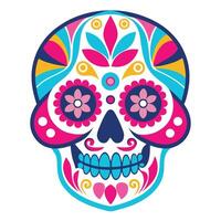 Colorful Sugar Skull Illustration for Day of the Dead Celebration vector