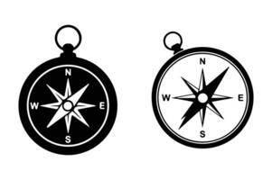 Navigation symbols, north, south, east, west compass icons vector