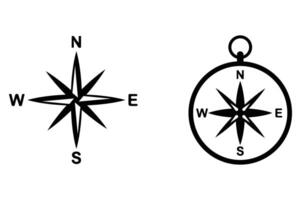Black compass icon on white background vector