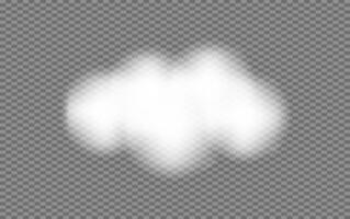 Realistic white fluffy Clouds set. Cloudy weather in 3d style. Soft blur effect. Overlay sky for banner poster vector