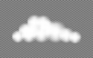 Realistic white fluffy Clouds set. Cloudy weather 3d style. Soft blur effect. Overlay sky element for banner poster card. vector