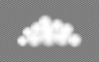 Realistic fluffy Clouds set. Cloudy weather in 3d style. Soft blur effect. Overlay sky element for banner poster card. vector