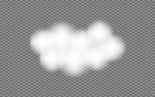 Realistic white fluffy Clouds set. Cloudy weather in 3d style. Soft blur effect. Overlay sky element for poster card. vector