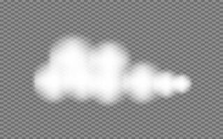 Realistic white fluffy Clouds set. Cloudy weather in 3d style. Soft blur effect. Overlay sky element for banner poster vector