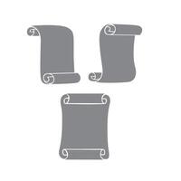 set of blank paper scroll. ancient document symbol. vector