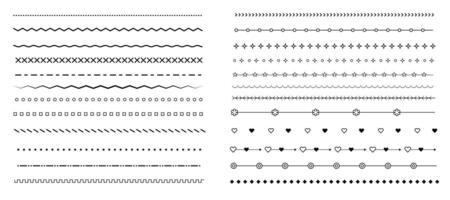 Collection of Various Line dividers Styles for Design and Decoration vector