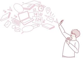 Engaging with Digital Communication and Technology can enhance our modern lifestyle tremendously vector