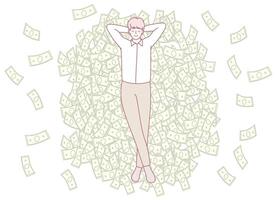 Finding Relaxation Among Great Wealth A True Symbol of Financial Freedom and Success vector