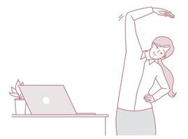 Office workers can improve their overall health and enhance focus through stretching exercises vector