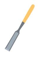 Flat chisel illustration with wooden handle for woodworking, repair, and carpentry projects vector