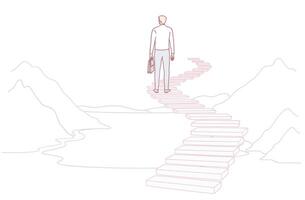 The Pathway to Success An Inspiring Journey Upward Towards Your Goals and Aspirations vector