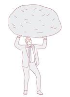Businessman Facing Difficulty While Trying to Carry a Heavy and Challenging Burden vector