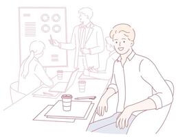 Join us for a Collaborative Team Meeting set to take place in the Conference Room today vector