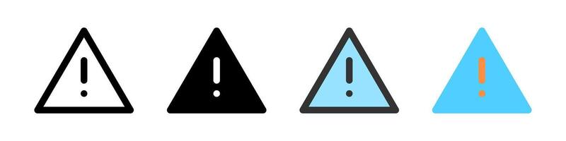 Icon set for warning. Great for apps, alerts, or error messages. vector