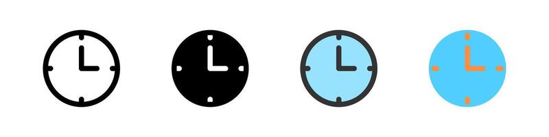 Icon set for time. Perfect for clocks, scheduling apps, or timers. vector