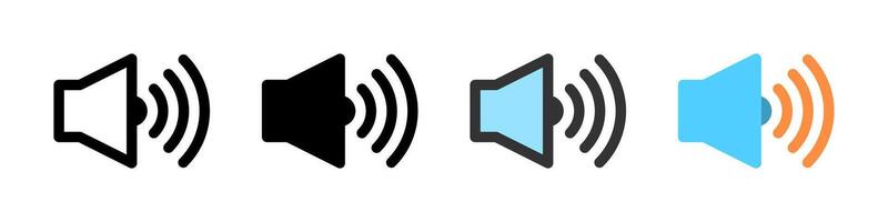 Icon set for volume. Perfect for audio apps or sound control interfaces. vector