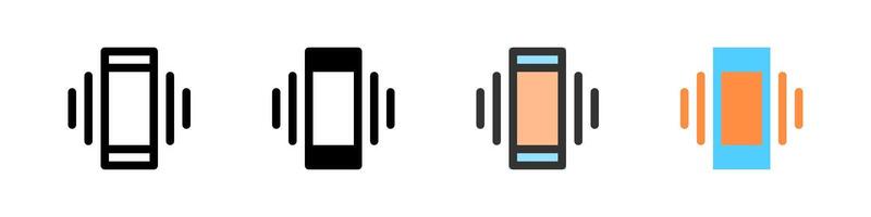 Icon set for vibration. Great for apps, notifications, or haptic feedback UI. vector