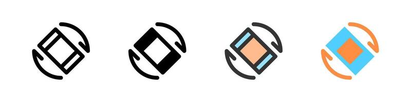 Icon set for rotate orientation. Ideal for apps or screen settings. vector